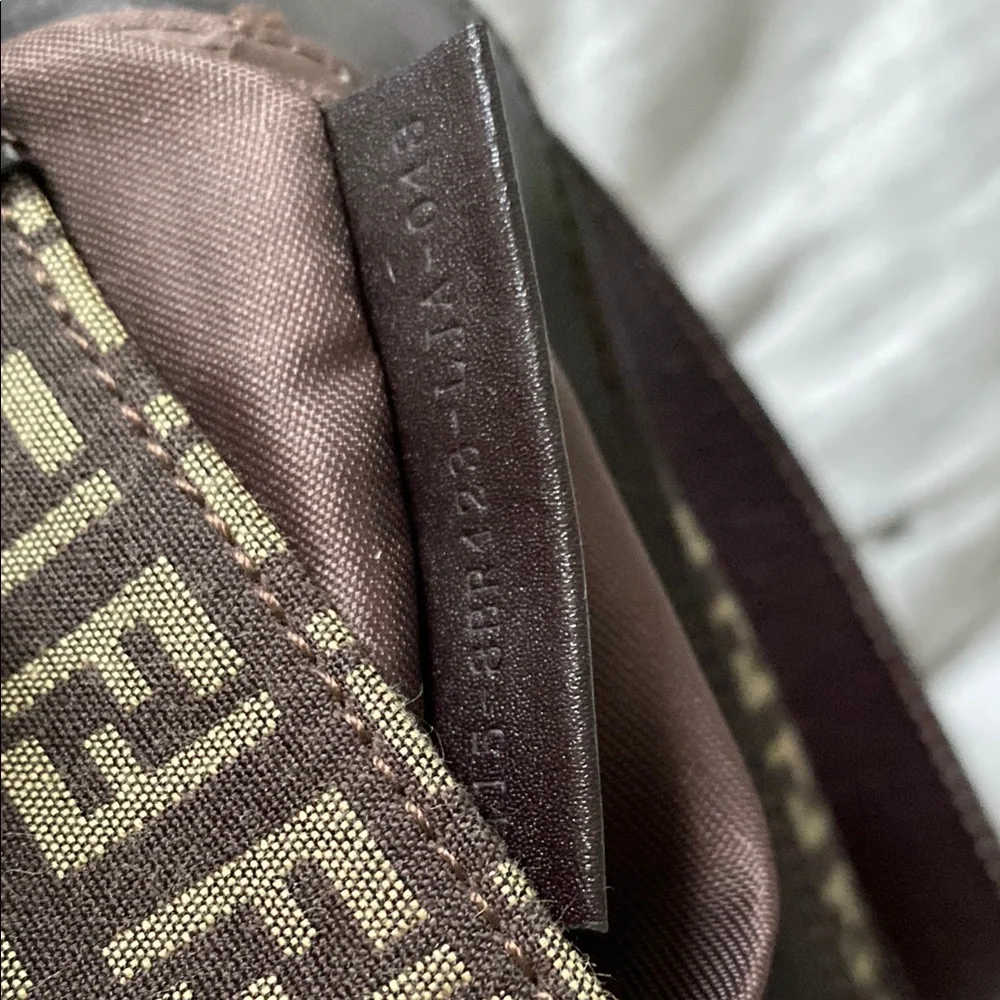 Authentic Fendi Baguette Borsa Grande Zucchino Brown Shoulder Bag Made in Italy - Picture 5 of 15